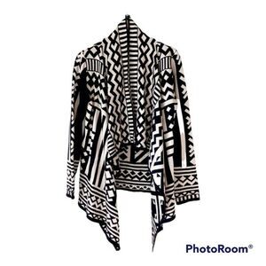 REBECCA ELLIOT Geometric Shark bite Aztec Cardigan Transitional Cardigan Sz S/M
